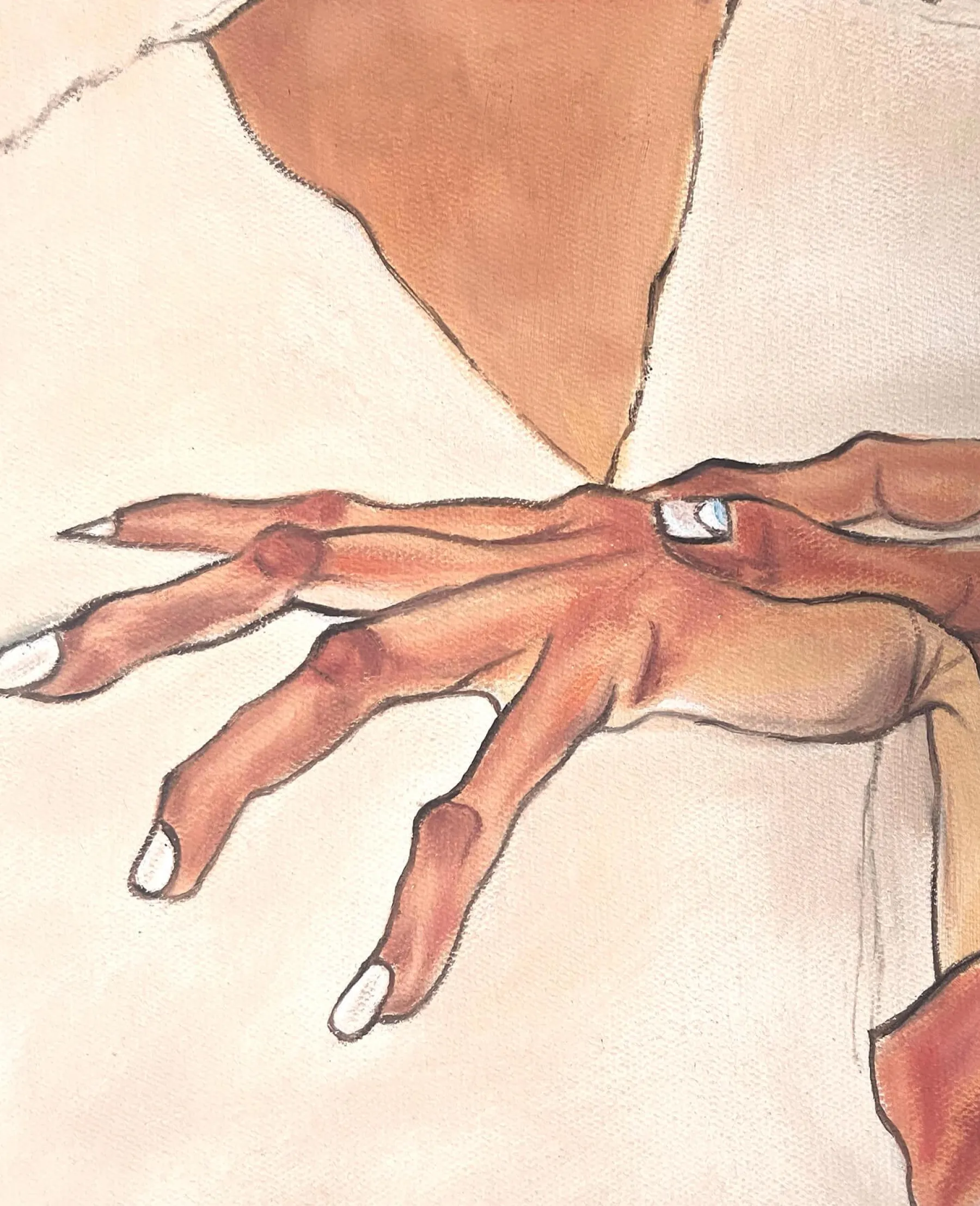 Clearance Autoportrait aux mains jointes sur la poitrine - Egon Schiele Schiele