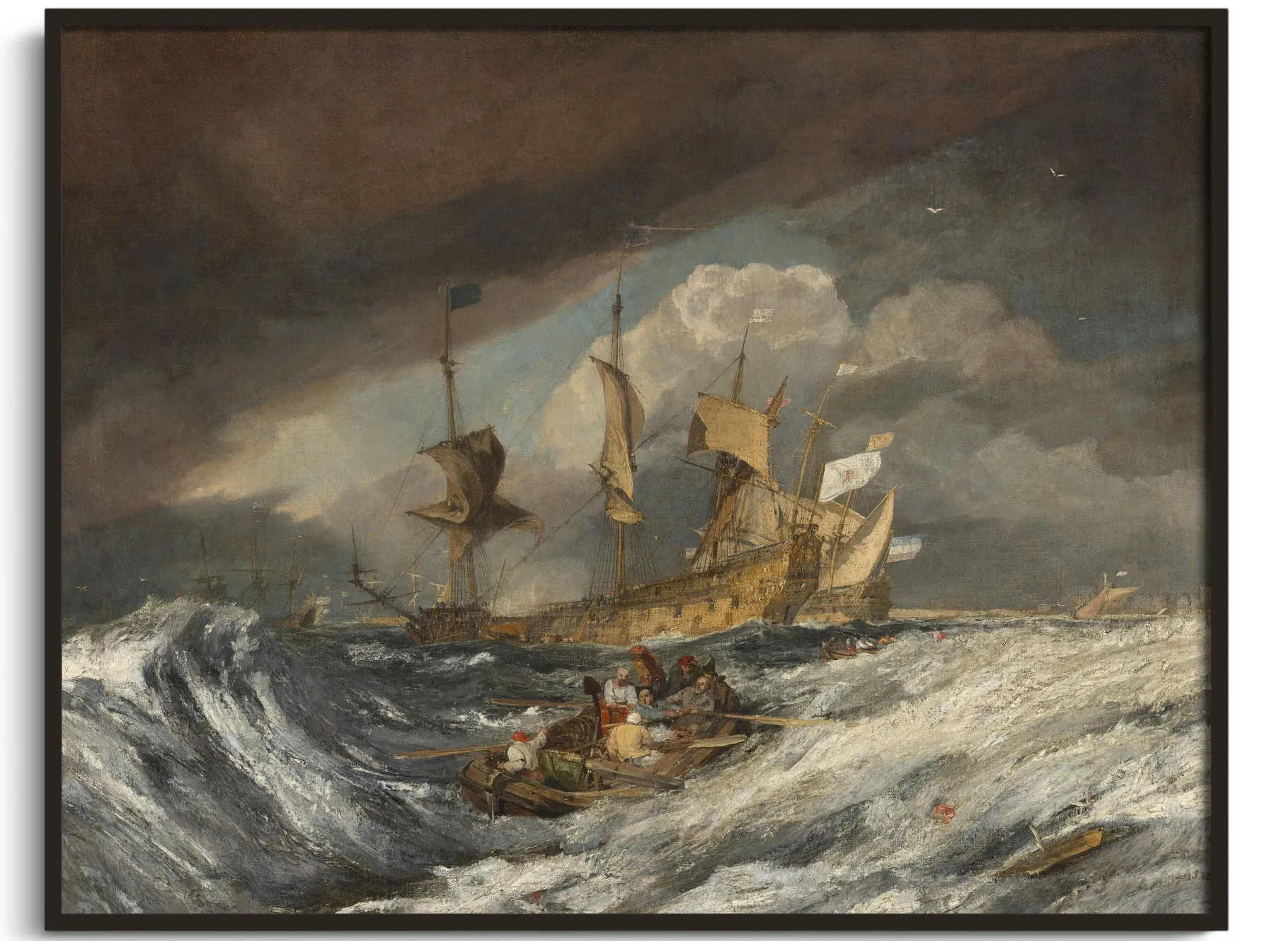 Cheap Bateaux transportant des ancres aux hommes de guerre hollandais - William Turner Turner