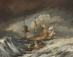 Cheap Bateaux transportant des ancres aux hommes de guerre hollandais - William Turner Turner