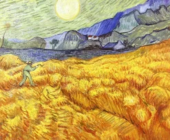 Flash Sale Champ de blé derrière l'hospice Saint-Paul avec un faucheur - Vincent Van Gogh Van Gogh