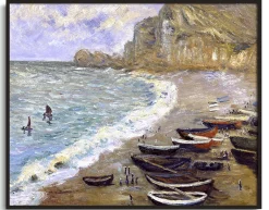 Store Etretat : la plage et la porte d'Amont - Claude Monet Monet