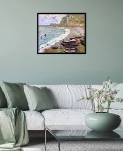 Store Etretat : la plage et la porte d'Amont - Claude Monet Monet
