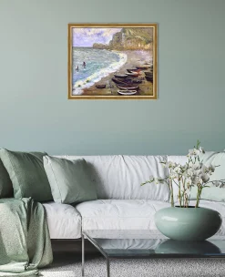 Store Etretat : la plage et la porte d'Amont - Claude Monet Monet