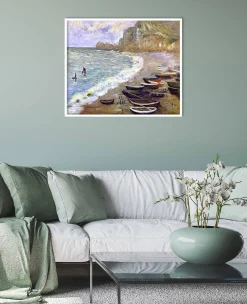 Store Etretat : la plage et la porte d'Amont - Claude Monet Monet