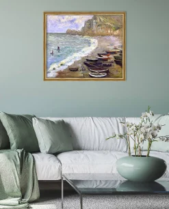 Store Etretat : la plage et la porte d'Amont - Claude Monet Monet