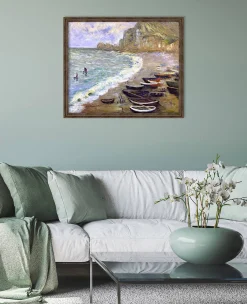 Store Etretat : la plage et la porte d'Amont - Claude Monet Monet