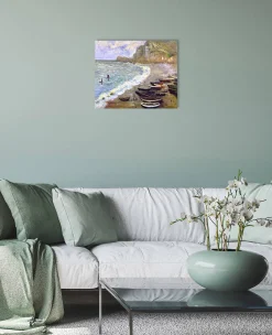 Store Etretat : la plage et la porte d'Amont - Claude Monet Monet