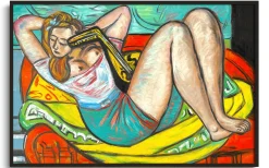 Store Femme à la mandoline en jaune et rouge – Max Beckmann Beckmann