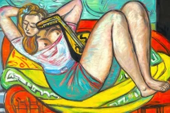Store Femme à la mandoline en jaune et rouge – Max Beckmann Beckmann