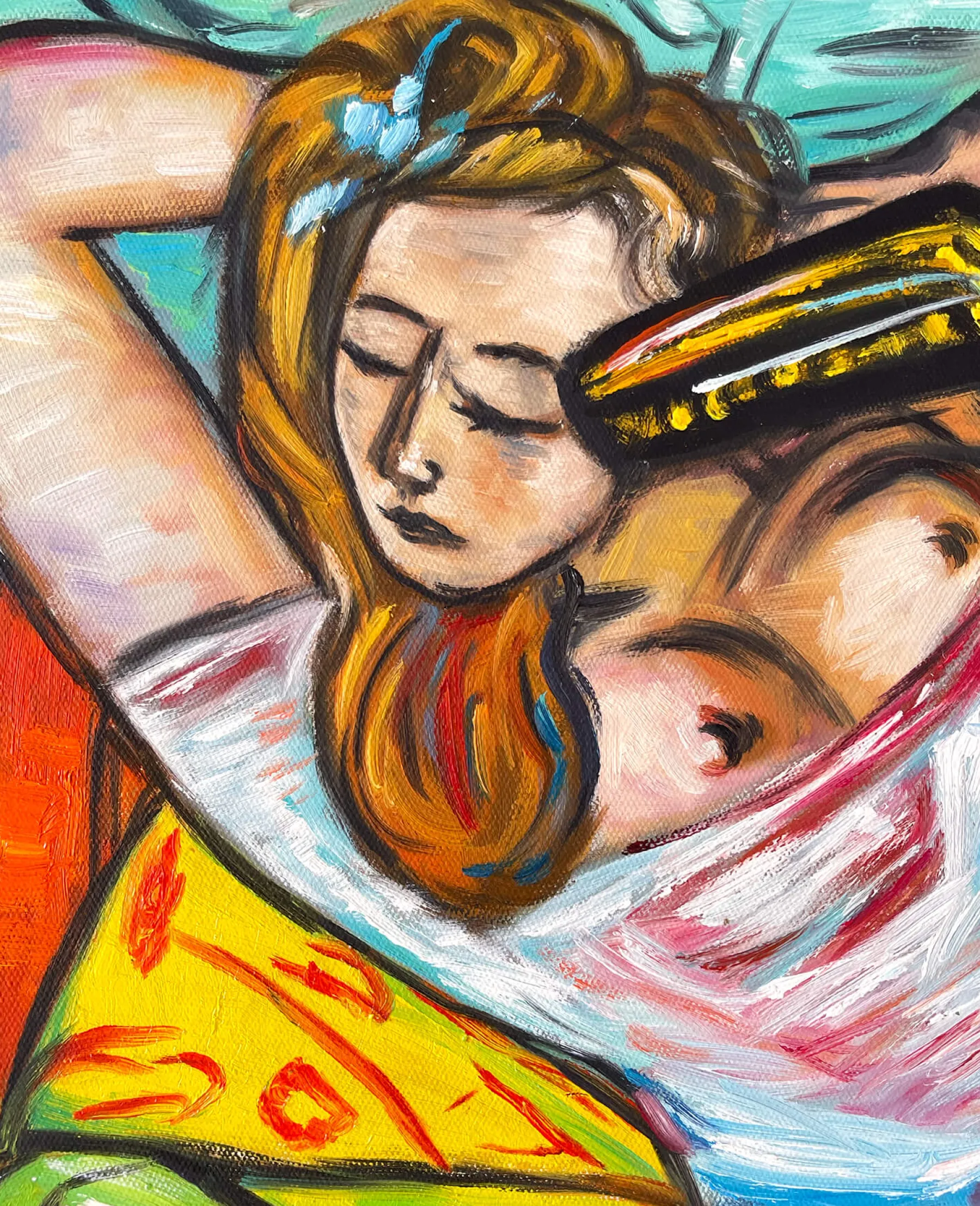 Store Femme à la mandoline en jaune et rouge – Max Beckmann Beckmann