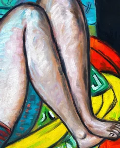 Store Femme à la mandoline en jaune et rouge – Max Beckmann Beckmann