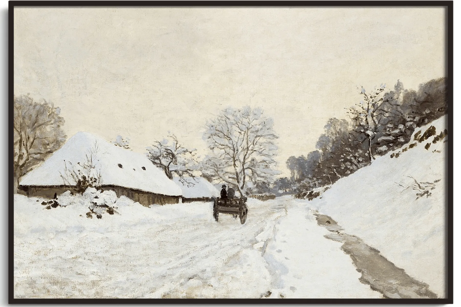 Flash Sale La Charrette. Route sous la neige à Honfleur - Claude Monet Monet