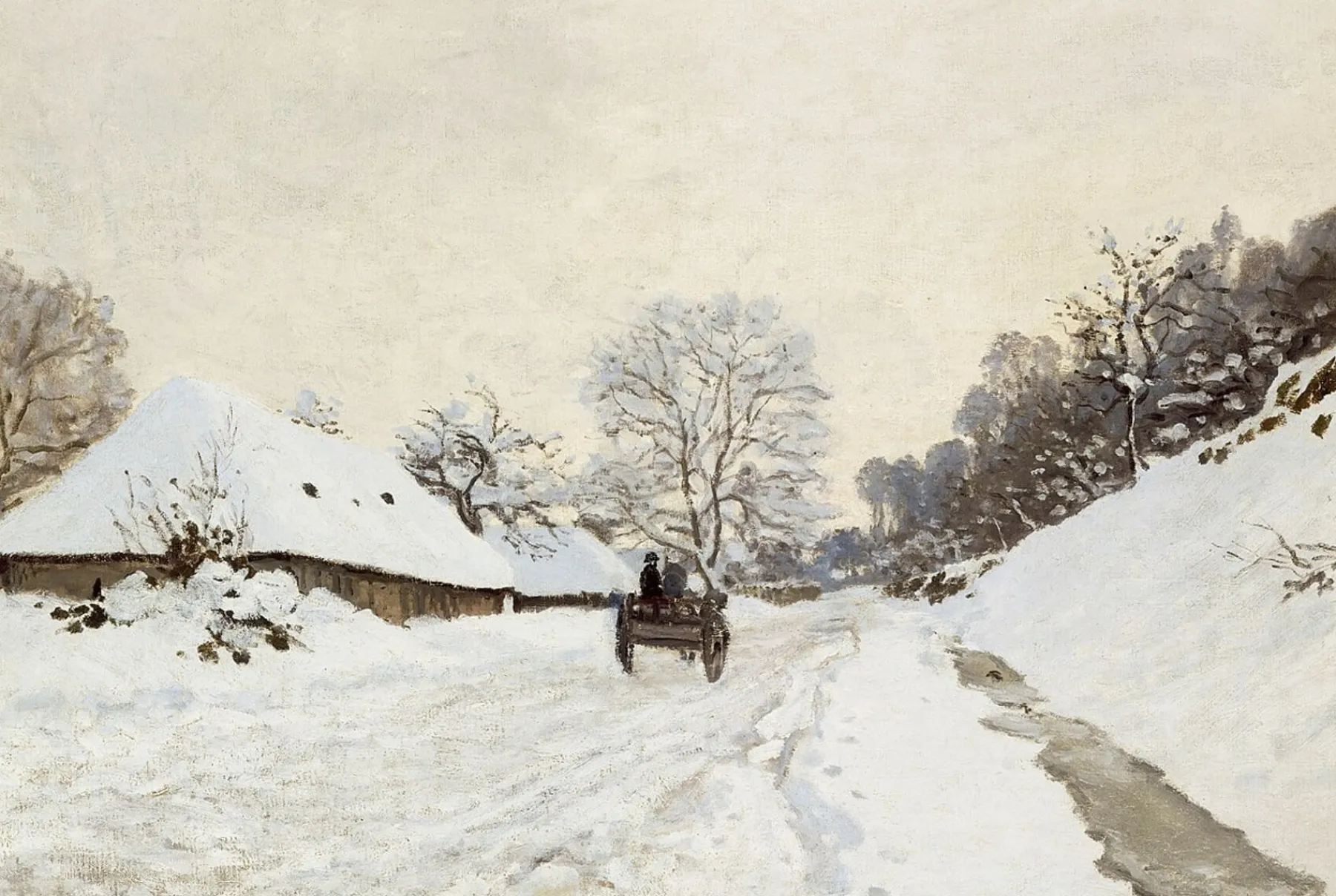 Flash Sale La Charrette. Route sous la neige à Honfleur - Claude Monet Monet