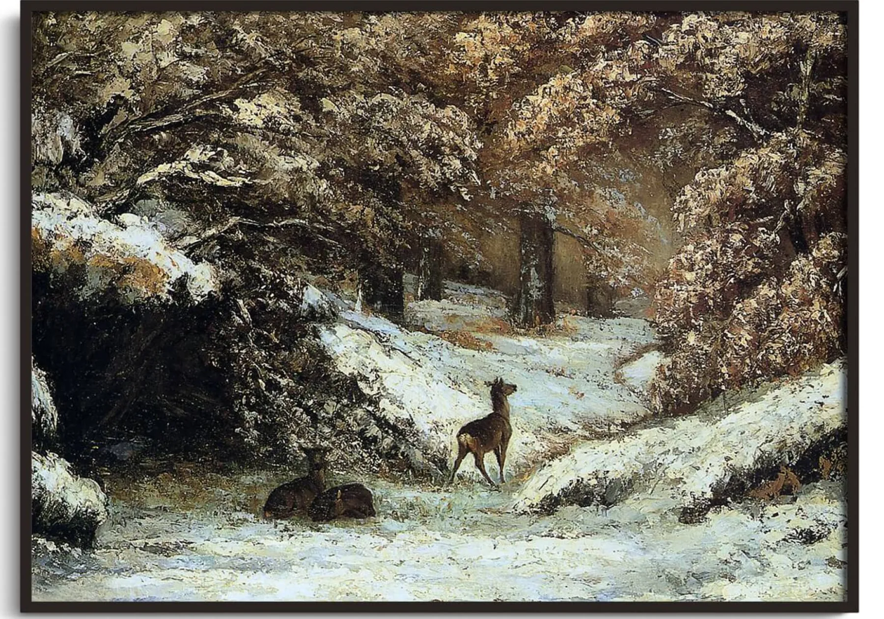 Discount La Remise des chevreuils en hiver - Gustave Courbet Courbet