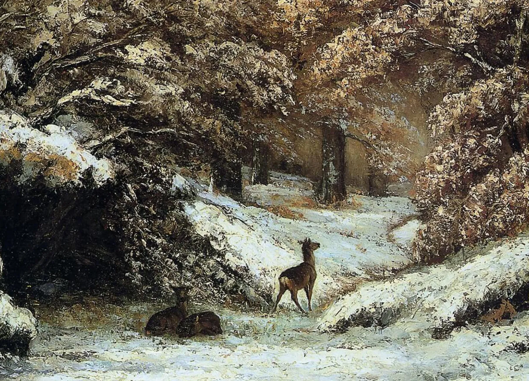 Discount La Remise des chevreuils en hiver - Gustave Courbet Courbet