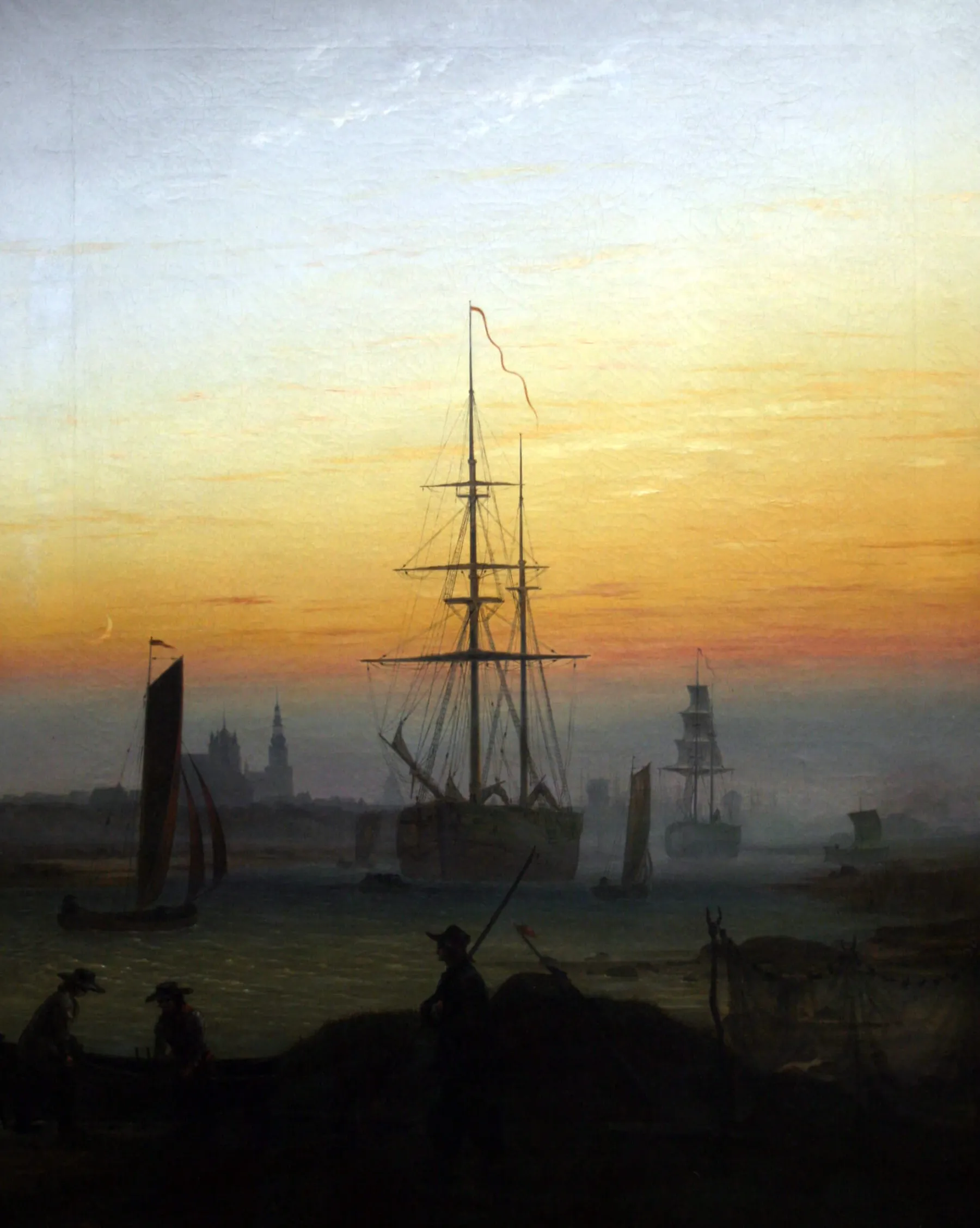Clearance Navires dans le port de Greifswald - Caspar David Friedrich Friedrich