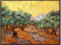 Best Oliviers avec ciel jaune et soleil - Vincent Van Gogh Van Gogh