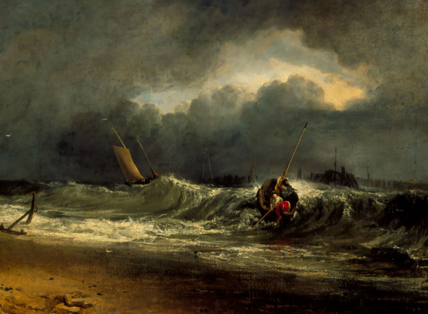 Flash Sale Pêcheurs sur un rivage calme par temps de tempête - William Turner Turner