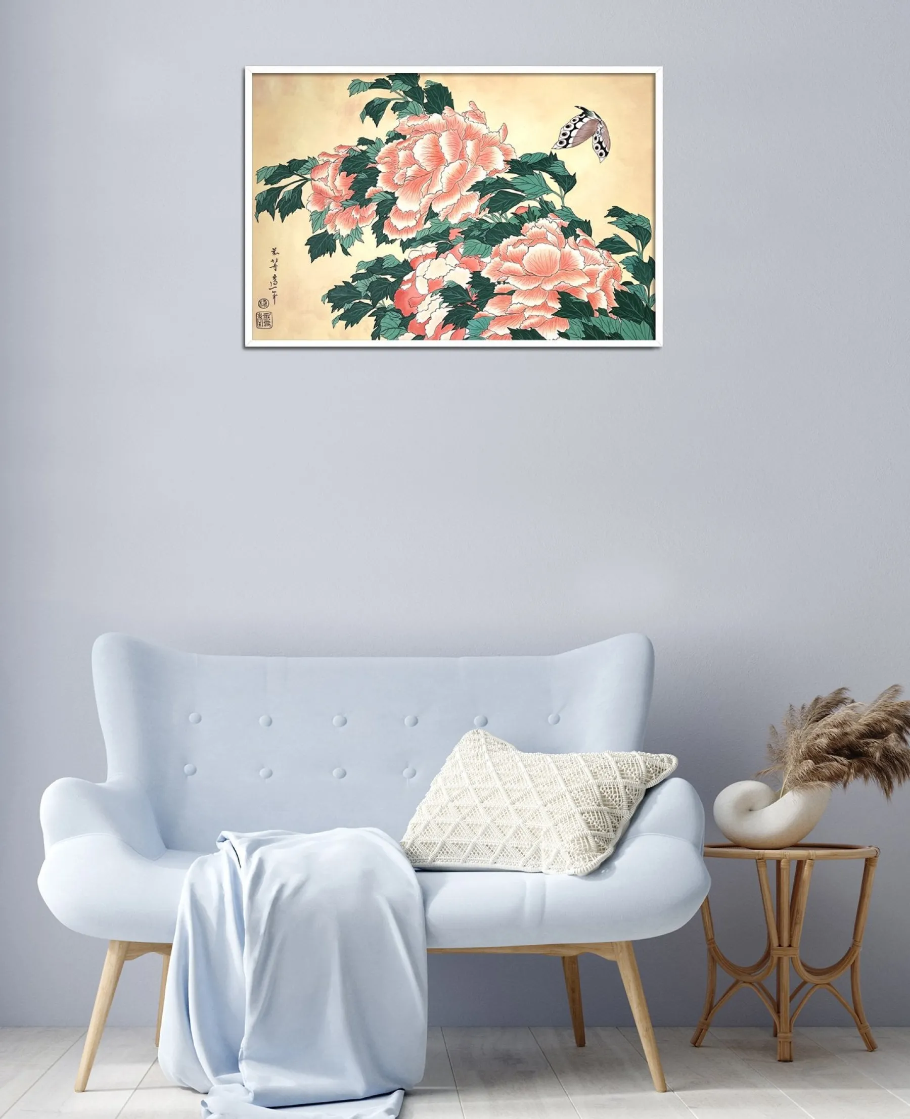 Fashion Pivoines et papillons - Hokusai Hokusai