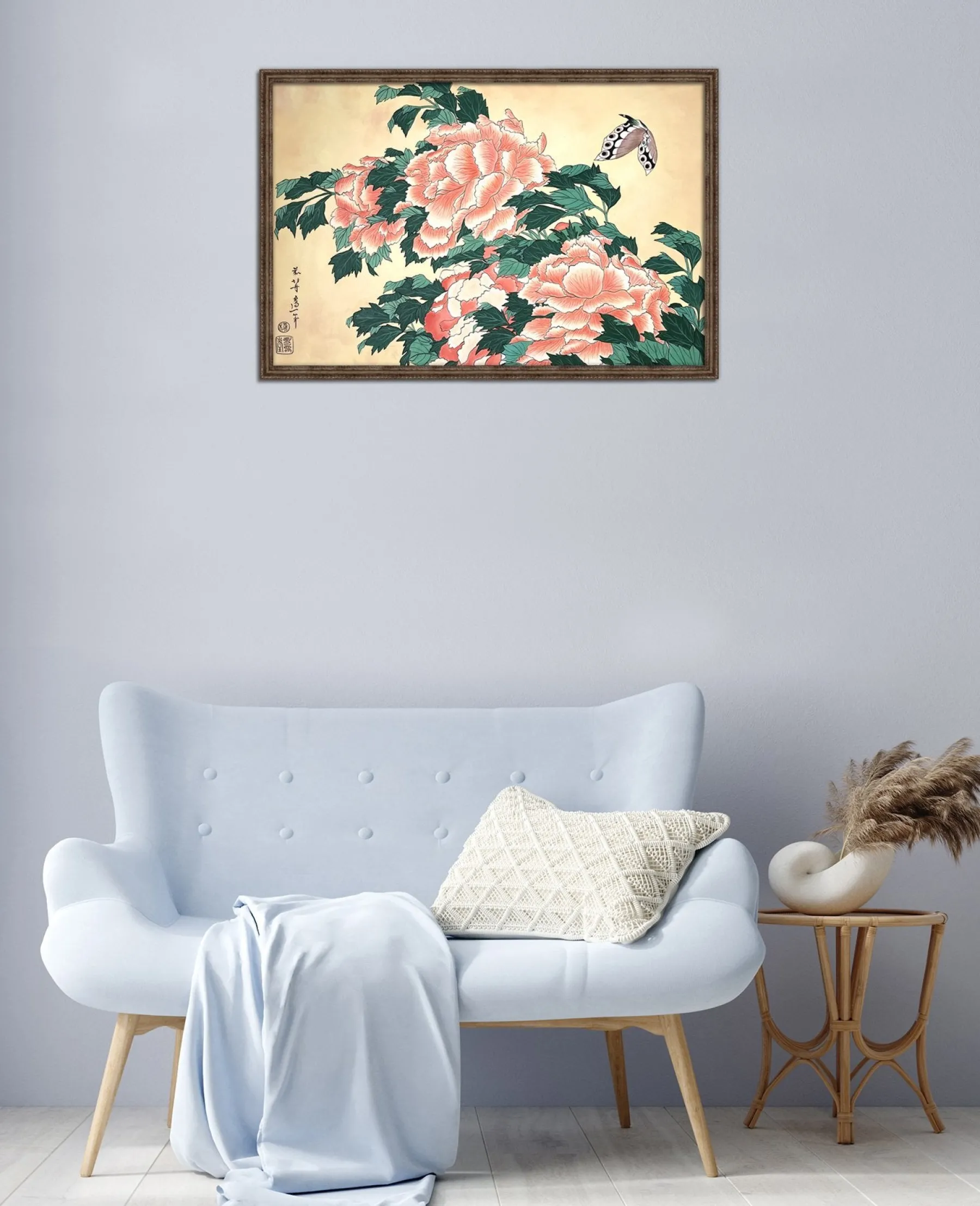 Fashion Pivoines et papillons - Hokusai Hokusai