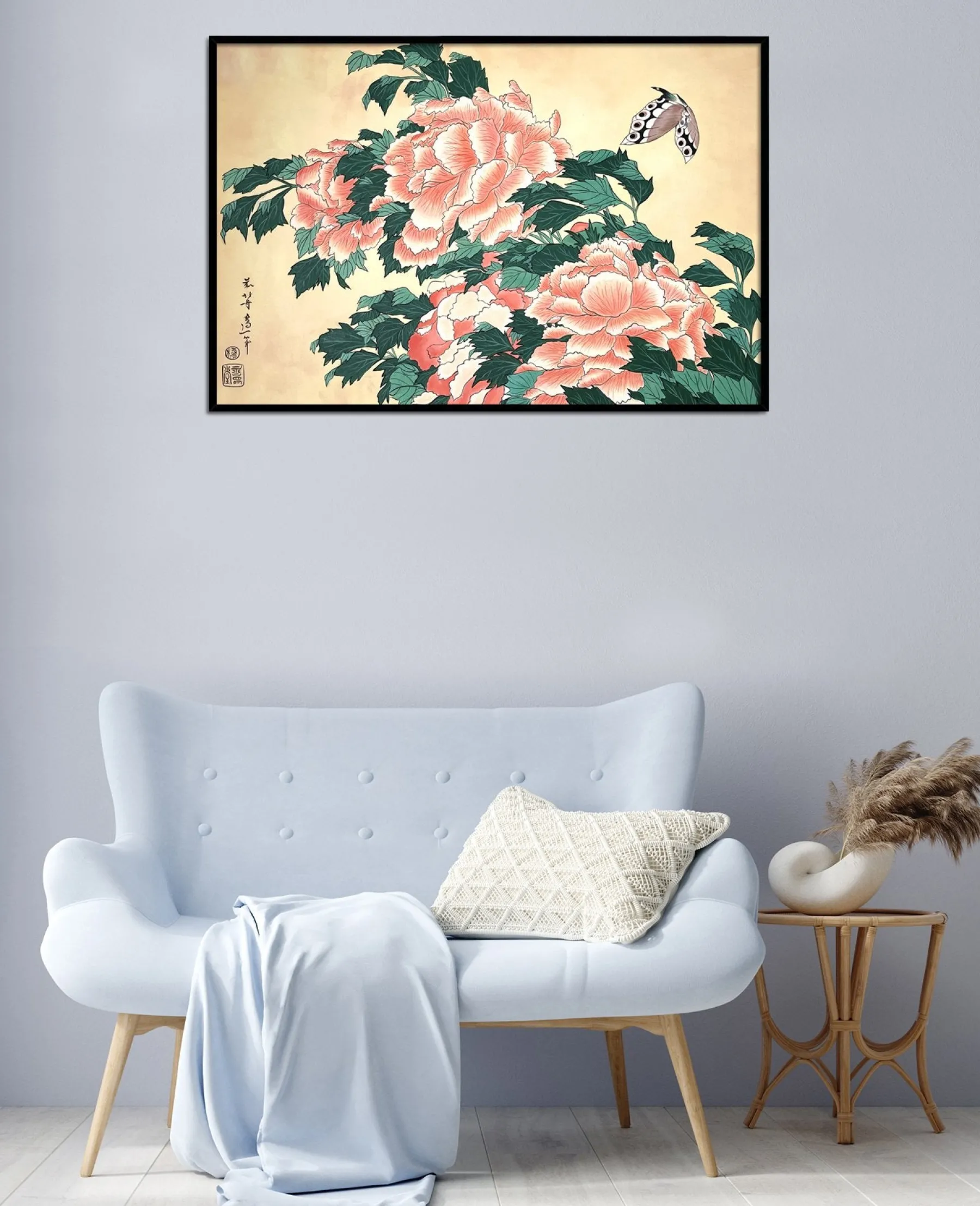Fashion Pivoines et papillons - Hokusai Hokusai