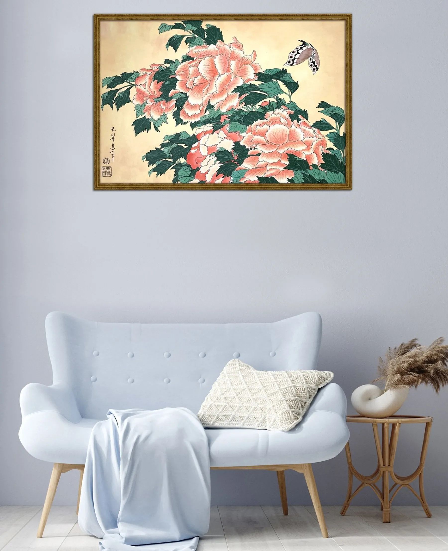 Fashion Pivoines et papillons - Hokusai Hokusai