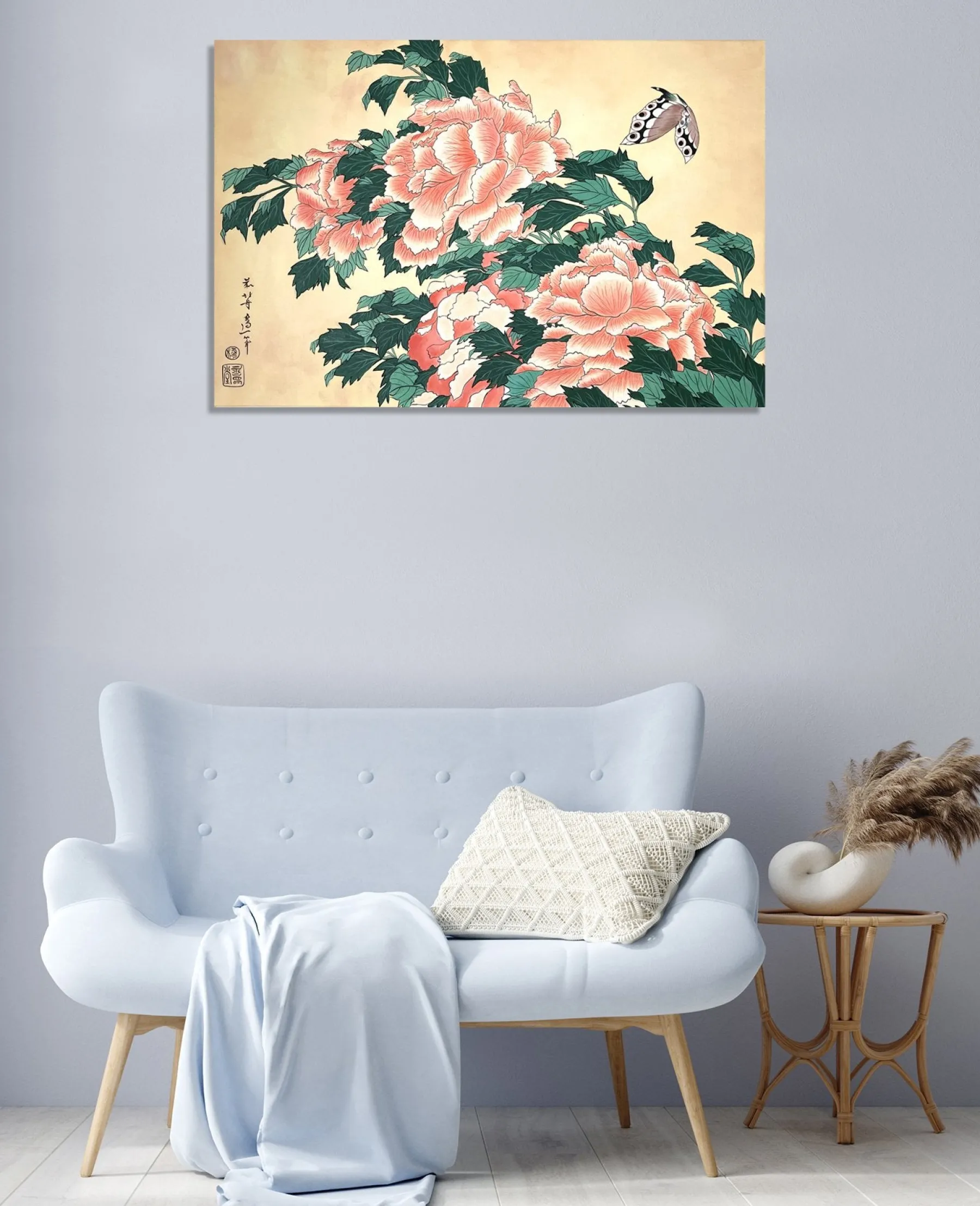 Fashion Pivoines et papillons - Hokusai Hokusai