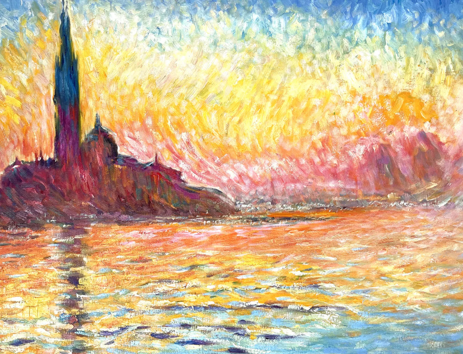 Hot Saint-Georges-Majeur au crépuscule - Claude Monet Monet