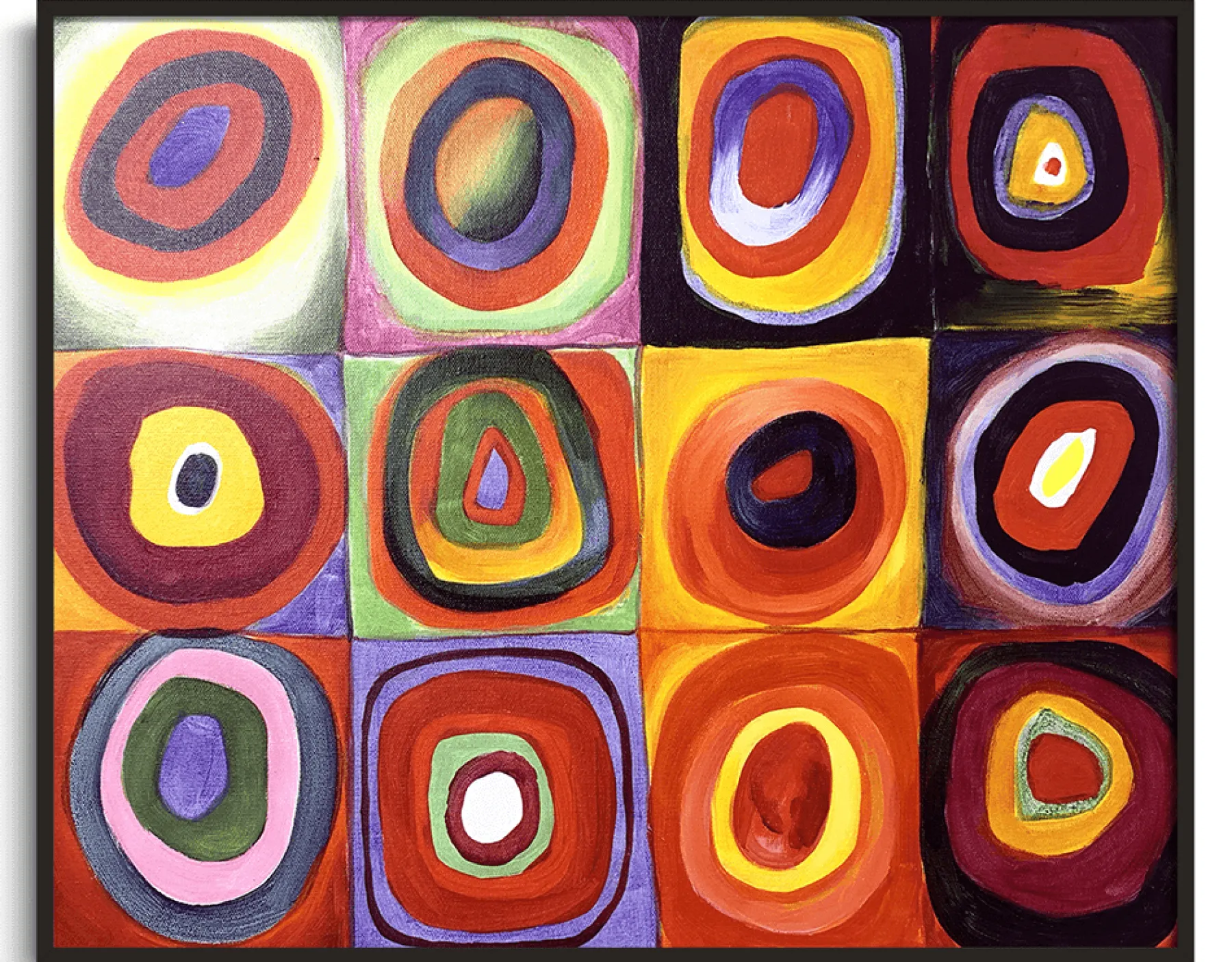 Outlet Étude de couleurs, carrés avec cercles concentriques - Vassily Kandinsky Kandinsky