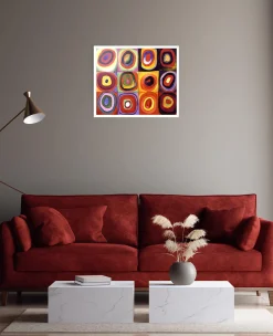 Outlet Étude de couleurs, carrés avec cercles concentriques - Vassily Kandinsky Kandinsky
