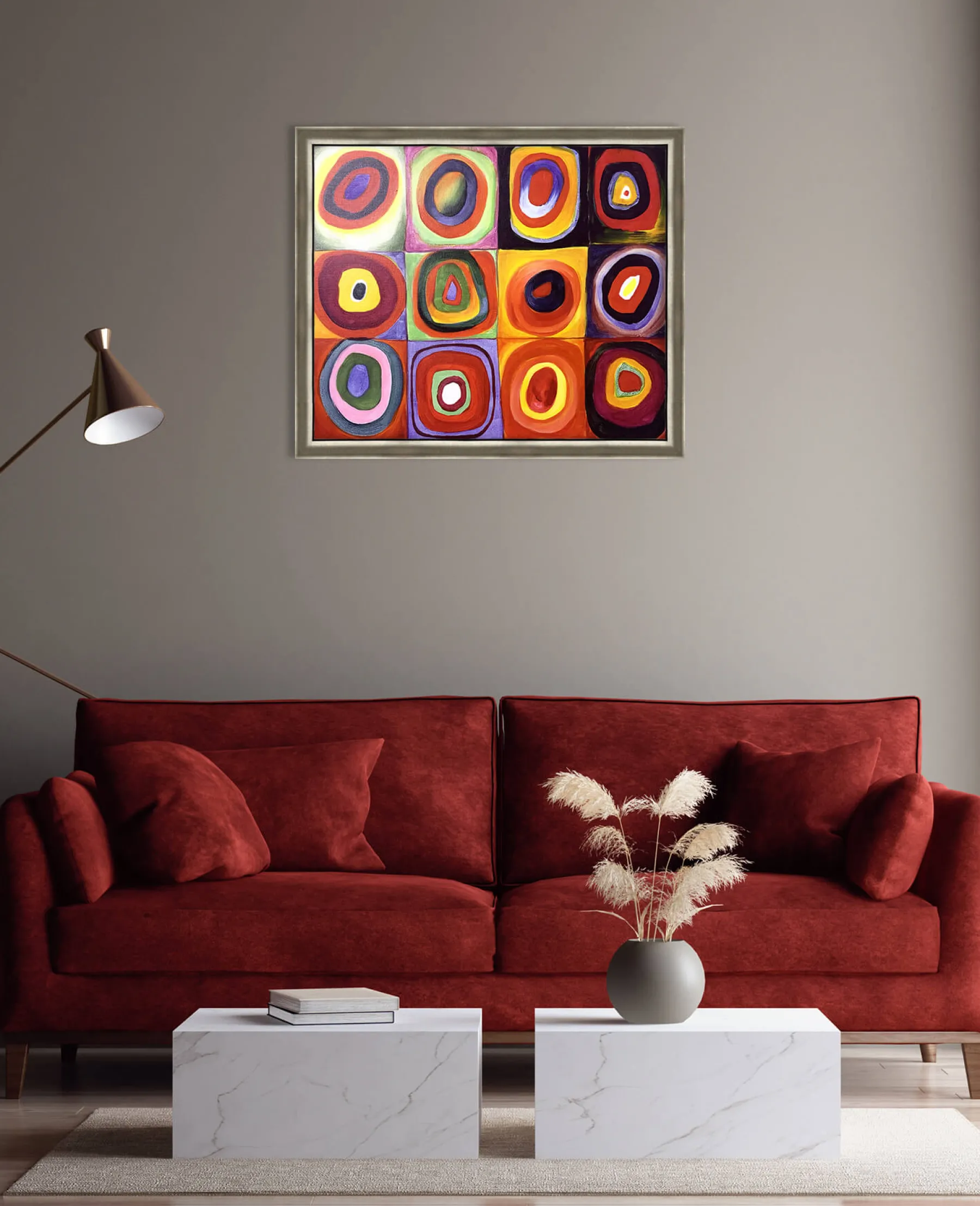 Outlet Étude de couleurs, carrés avec cercles concentriques - Vassily Kandinsky Kandinsky