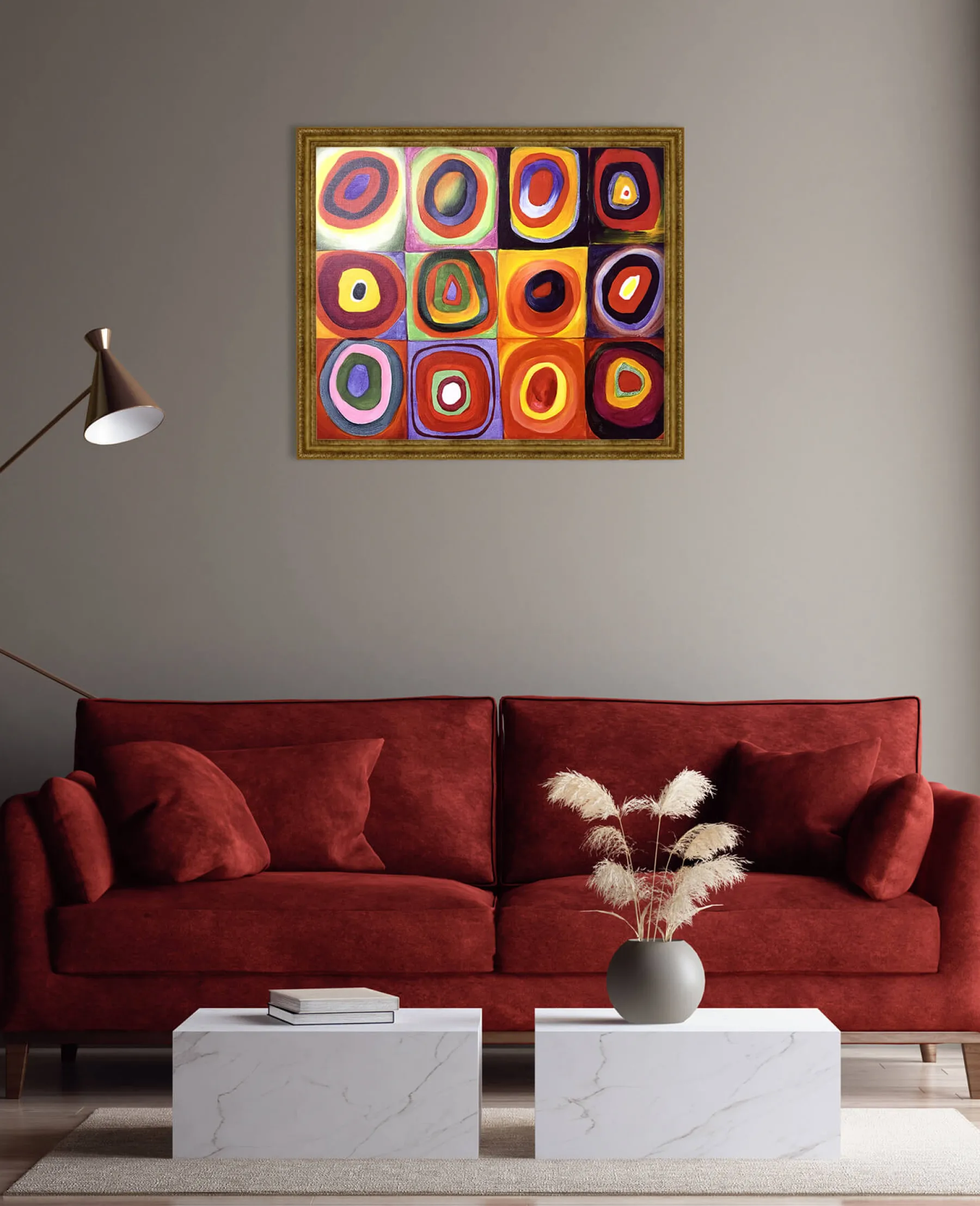 Outlet Étude de couleurs, carrés avec cercles concentriques - Vassily Kandinsky Kandinsky