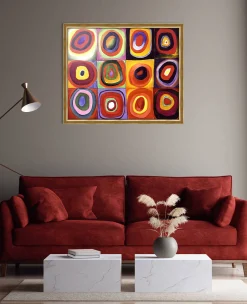 Outlet Étude de couleurs, carrés avec cercles concentriques - Vassily Kandinsky Kandinsky