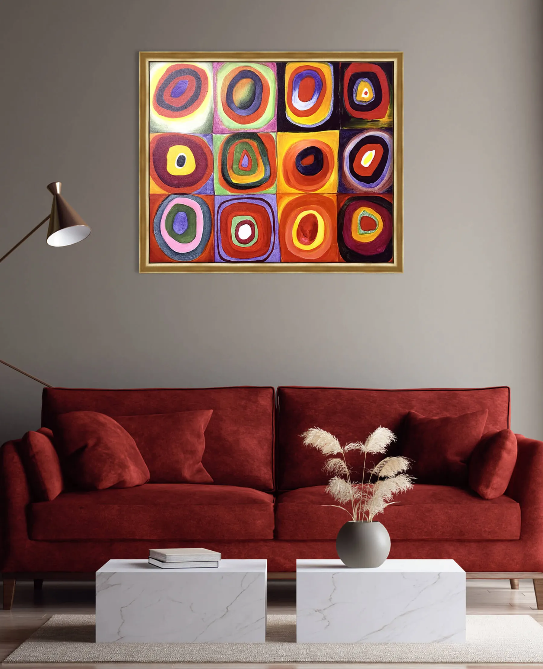 Outlet Étude de couleurs, carrés avec cercles concentriques - Vassily Kandinsky Kandinsky