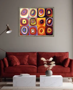 Outlet Étude de couleurs, carrés avec cercles concentriques - Vassily Kandinsky Kandinsky