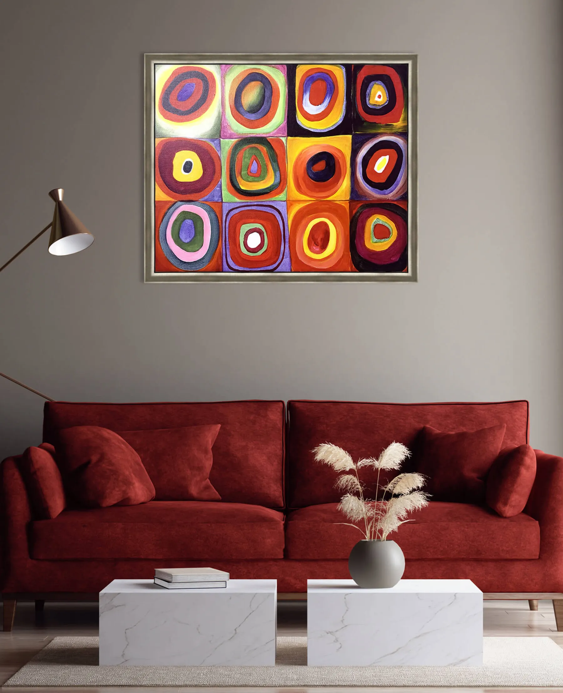 Outlet Étude de couleurs, carrés avec cercles concentriques - Vassily Kandinsky Kandinsky